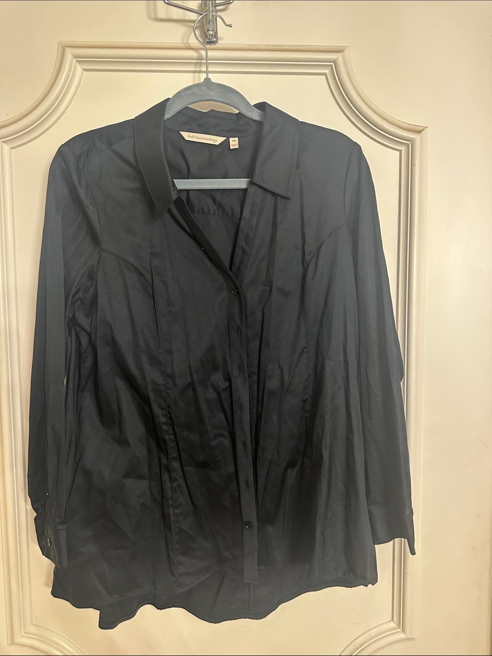 Soft Surroundings Black Button-Up Blazer Jacket